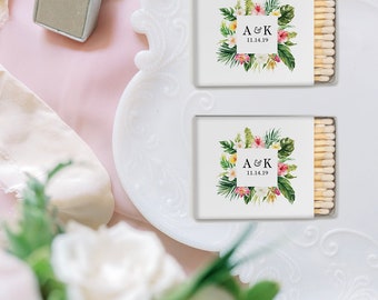 Wedding Matches, Perfect Match Matches, Personalized Matchboxes, Watercolor Floral Matches -Set of 50, Watercolor Wedding Monogram