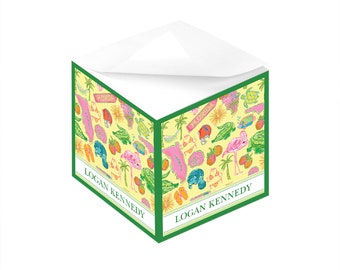 Personalized Sticky Note Cube - Florida Design - Design Your Own - Mothers Day Gift - Teacher Gift - Personalized Palm Beach Stationery