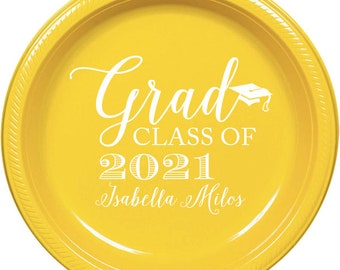 7" or 10"  Graduation Plates, Congrats Grad, Graduation Party, College Graduation, High School Graduation, Graduation Decor, Customized