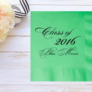 class of 2025 Cocktail Napkins & Guest Towels – Personalized Graduate Cocktail Napkins / Guest Towels – Custom Graduation Party Napkins