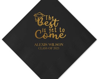 The Class of 2025 Napkins, Personalized Set of 100 High School College, Graduation Napkins, 2025 Graduation Decor - Cocktail Luncheon Dinner