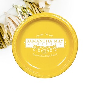 Graduation party plates, personalized plates, congrats grad 2025, college graduation party favor, high school graduation, party plates