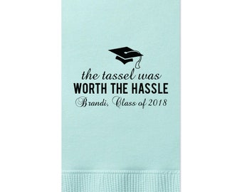 Graduation Napkins, Custom with name-message-colors, class of 2024, Graduation Party, lunch napkin, Dinner Napkins, Guest Towel, 225