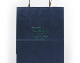 Personalized Hotel Welcome Bags, Custom Wedding Weekend Gift Bags, Foil Printed Bags, Out of Town Wedding Guest Bag, Favor Bag, Tote Bag 113
