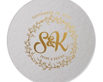 Wedding Coaster, Personalized Coasters, Wreath Wedding, Party Coaster, Custom Coaster, Drink bar Coaster, Wedding Favor, Coaster 294
