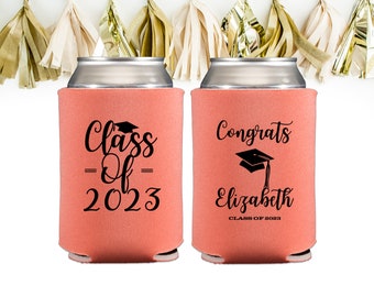 Graduation Party Can Coolers, Personalized Party Favors, Class of 2024 Decorations, Custom Printed Drink Holder