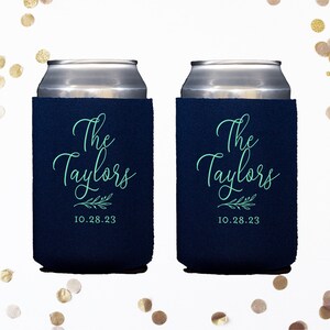 Wedding Favors Personalized Beer Huggers Custom Can Cooler Engagement Party Couples Shower Rehearsal Dinner