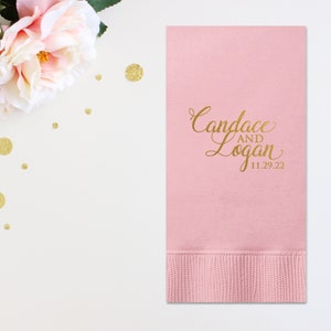 Personalized Guest Towels, Wedding Napkins, Anniversary Napkins, Party Supplies, Personalized Gift for Friends & Family, Bathroom Towels 209