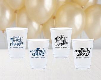 Class of 2024 Cups Personalized Graduation Cups Graduation Party Decorations Custom Printed Plastic Cups 2024 Graduation Cups Party Favors