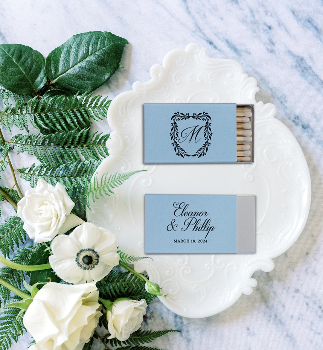 Personalized Matchbooks Script Names Wedding Favor, Custom Match