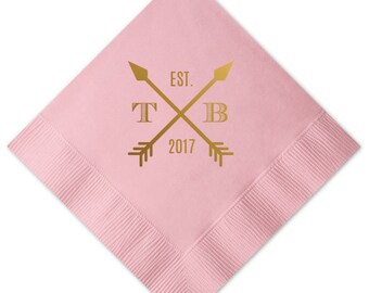 Personalized Napkins, Wedding Napkins, Custom Wedding Napkins, Cocktail Napkins, Monogrammed Napkins, Bar Napkins, Wedding Favors 266