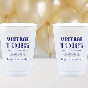 12oz Personalized Cups, Custom Birthday Cup, Birthday Cups, Party Cups, 40th Birthday Favors, Plastic Cups, Frosted Cups, Custom Cups