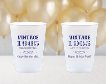 12oz Personalized Cups, Custom Birthday Cup, Birthday Cups, Party Cups, 40th Birthday Favors, Plastic Cups, Frosted Cups, Custom Cups