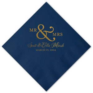 Gold Foil Stamped Napkins, Custom 3 Ply Napkins, Wedding Cocktail Napkins, Personalized Napkins, Cocktail Hour Napkins, Bridal Shower Decor