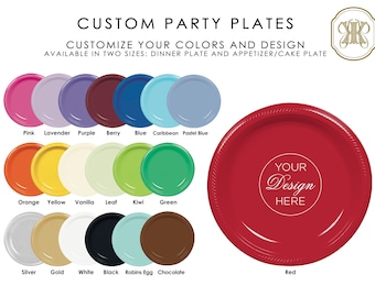 Custom Printed Paper Party Plates, Personalized Wedding Plates, Custom Monogram Plates, Personalized Plates, For any event or party!