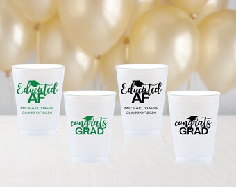 Graduation Plastic Cups, Graduation Favors, Graduation Party Ideas, Graduation Party Decorations, Class of 2025 Cups, Educated AF