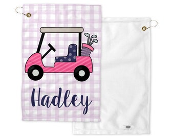 Purple Golf Cart Golf Towel Personalized Golf Towel Golf Towel Ladies League Gift Womans Golf Towel Girls Golf Towel Golft Gift Mothers Day