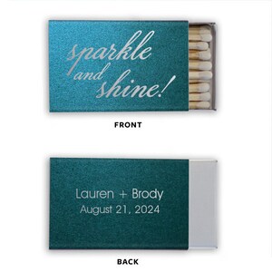 Custom Printed Matches, Personalized Sparkler Matches, Sparks Flew Matchbook Party Favors, Customized Wedding Matches, Sparkler Send Off