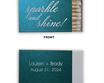 Custom Printed Matches, Personalized Sparkler Matches, Sparks Flew Matchbook Party Favors, Customized Wedding Matches, Sparkler Send Off