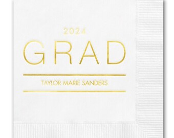 Personalized Napkins Graduation Ceremony Party Printed Custom Napkins Cocktail Beverage Luncheon Dinner Guest Towels Sizes Available
