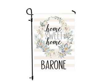 Texupday Gartenflagge „Home Sweet Home“ – Doppelseitiger Jute-Flaggenkranz, 30,5x45,7 Cm, Wetterfest