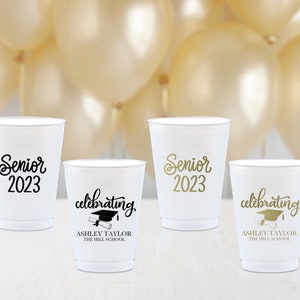 Graduation Custom Frosted Cups, 5oz, 8oz, 9oz, 10oz, 12oz, 14oz, 16oz, 20oz, 24oz / Personalized Cups, Party Cups, Party Decoration