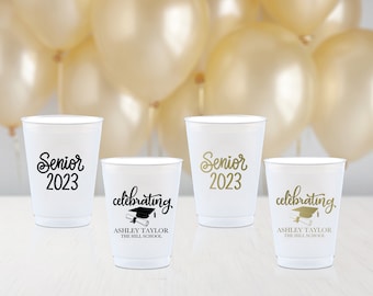 Graduation Custom Frosted Cups, 5oz, 8oz, 9oz, 10oz, 12oz, 14oz, 16oz, 20oz, 24oz / Personalized Cups, Party Cups, Party Decoration