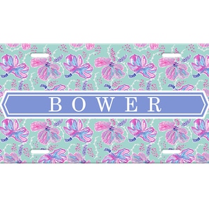 Personalized Preppy Front License Plate Car Tag for Women - Personalized with a monogram or name