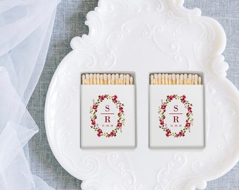 Floral wedding favor / Custom matches / Floral wedding decor / wedding decor / personalized matchboxes / wedding decorations / wedding logo