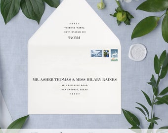 Personalized Envelopes | Envelops, Envelope Printing, Printed Envelopes, Addressed Envelopes, Modern Elegant Wedding Envelopes