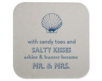 Wedding Coaster, Personalized Coasters, Rustic Wedding, Party Coaster, Custom Coaster, Drink Coaster, Bar Coaster, Wedding Favors, Beach 6
