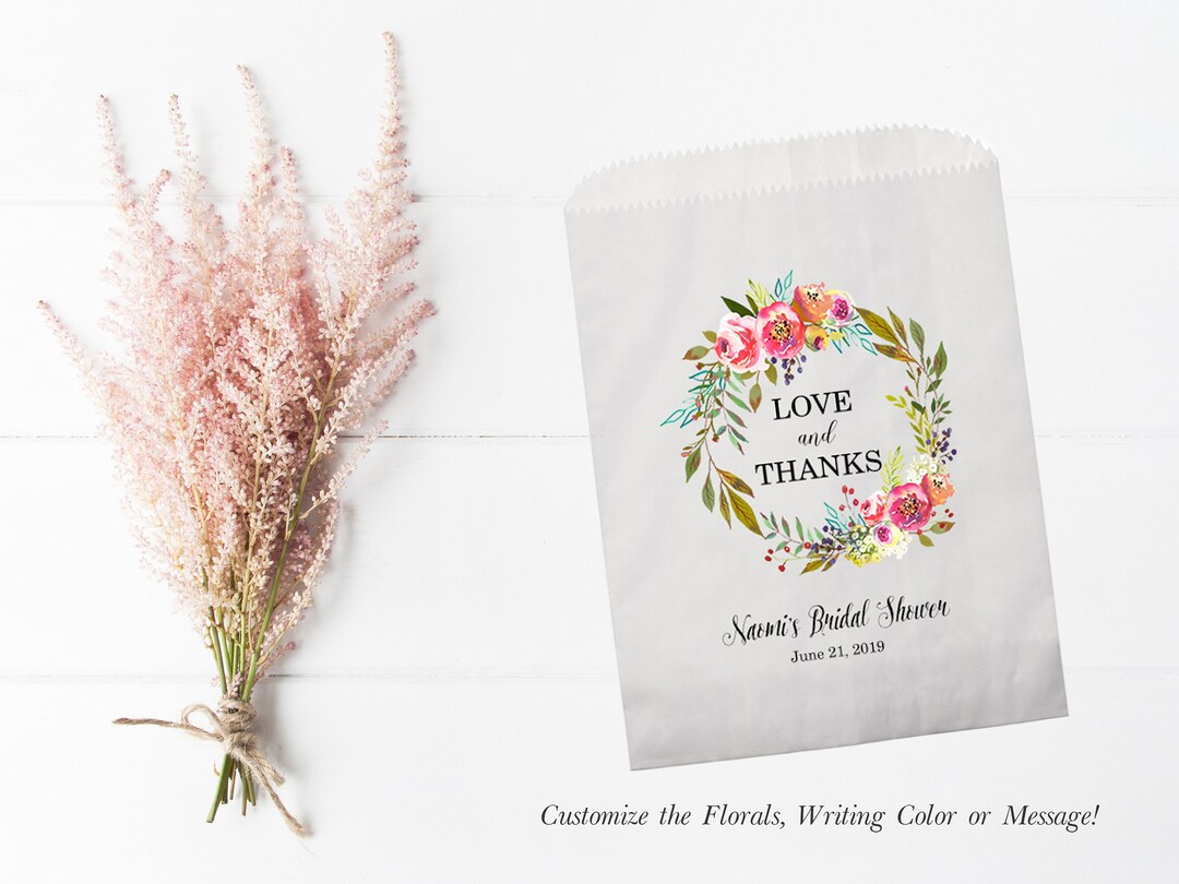 Wedding Shower Favor Bag - Custom Personalized Thank You Bags - Paper ...