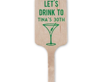 Birthday drink Stirs, 30th Birthday, Wedding Stir Sticks, Custom Stir Sticks, Cocktail Stir Sticks, Personalized Stir Sticks, Bar Stirs