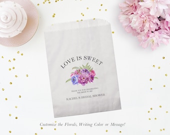 Love is sweet Bridal Shower Favor Bags for wedding shower Personalized Bridal Shower Candy Bags Bridal Shower Favor Wedding Shower Favor