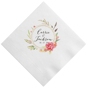 Más de 100 servilletas florales de color rosa pálido para bodas, almuerzos, cócteles, quinceañeras, cumpleaños, baby showers, servilletas florales personalizadas.