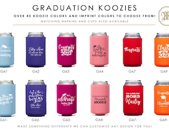 Graduation Party Favors - Graduation Can Coolers - Fun Birthday Favors - Personalized Favors - Birthday Party