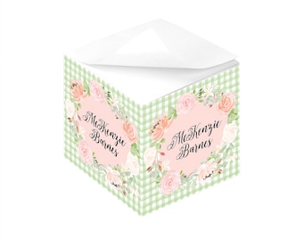 Custom Gifts for Coworkers, Note Cubes with Sticky Adhesive 700 Sheets Personalized Monogrammed Desk Accessories Note Pad Office Gift