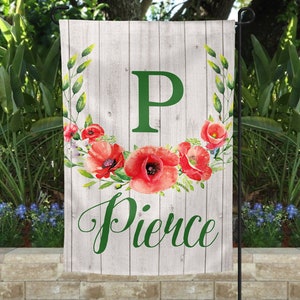 Personalized Floral Garden Flag with name, Summer Garden Flags, Garden flags, Farmhouse Garden Flag, Rustic Country Decor