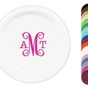Personalisierte Partyteller - Romantisches Monogramm - Dessert, Aperitif, 17,8 cm, individuell bedrucktes Papier oder Kunststoff, Hochzeit, Jubiläum, Dusche