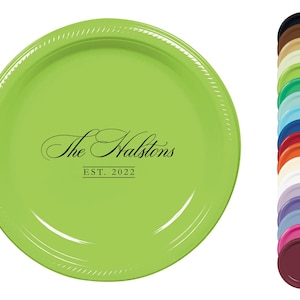Personalized Plates, Disposable, Plastic, Monogrammed, Custom, Fiesta, Baby, Holiday, Thanksgiving, Christmas, Hanukkah, Wedding, Birthday