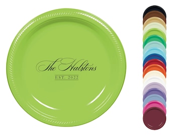 Personalized Plates, Disposable, Plastic, Monogrammed, Custom, Fiesta, Baby, Holiday, Thanksgiving, Christmas, Hanukkah, Wedding, Birthday