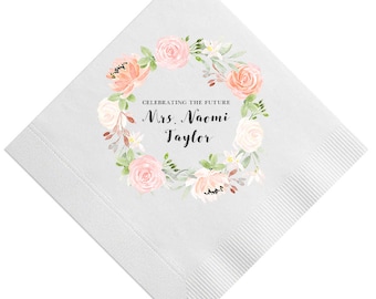 Personalized Bridal Shower Napkins - Party Napkins - Cocktail Napkins Wedding - Wedding Napkins - Bride Shower - Shower for the Bride