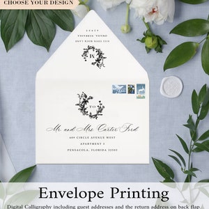 Personalized Envelopes | Envelops, Envelope Printing, Printed Envelopes, Addressed Envelopes, Modern Elegant Wedding Envelopes
