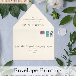 A7 Printed Envelopes with Custom Fonts and Colors - Printed Wedding Envelopes with Guest Addresses - Custom Recipient Address Printing