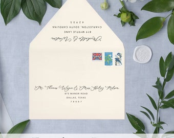 A7 Printed Envelopes with Custom Fonts and Colors - Printed Wedding Envelopes with Guest Addresses - Custom Recipient Address Printing