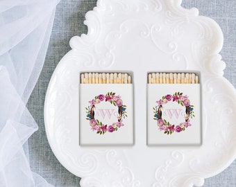 Matchbox Favors - Floral Matchbox Favors - The Perfect Match - Match Made in Heaven - Match wedding or shower favors