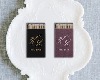 Last Name Wedding Matches, Personalized Wedding Matches, Custom Printed Matchboxes, Personalized Sparkler Matches, Custom Wedding Favors