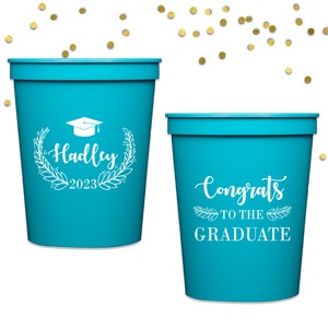 Graduation Cups Class of 2025 College Graduation Decorations Grad Party Favors Personalized Plastic Cups