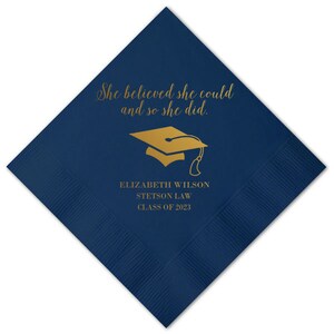 Servilletas de graduación de la facultad de derecho, clase de 2025 Servilletas de cóctel de graduación personalizadas: toallas para bebidas, almuerzos, cenas e invitados