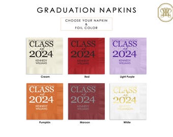 The Class of 2025 Napkins, Personalized Set of 100 High School College, Graduation Napkins, 2025 Graduation Decor - Cocktail Luncheon Dinner